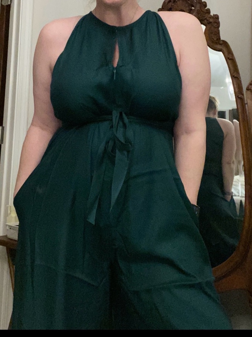 Ted Baker Meriahh - Dark Green - Halter Wide Leg Jumpsuit - Size 4 (US 10/12/14) - Picture 11 of 16